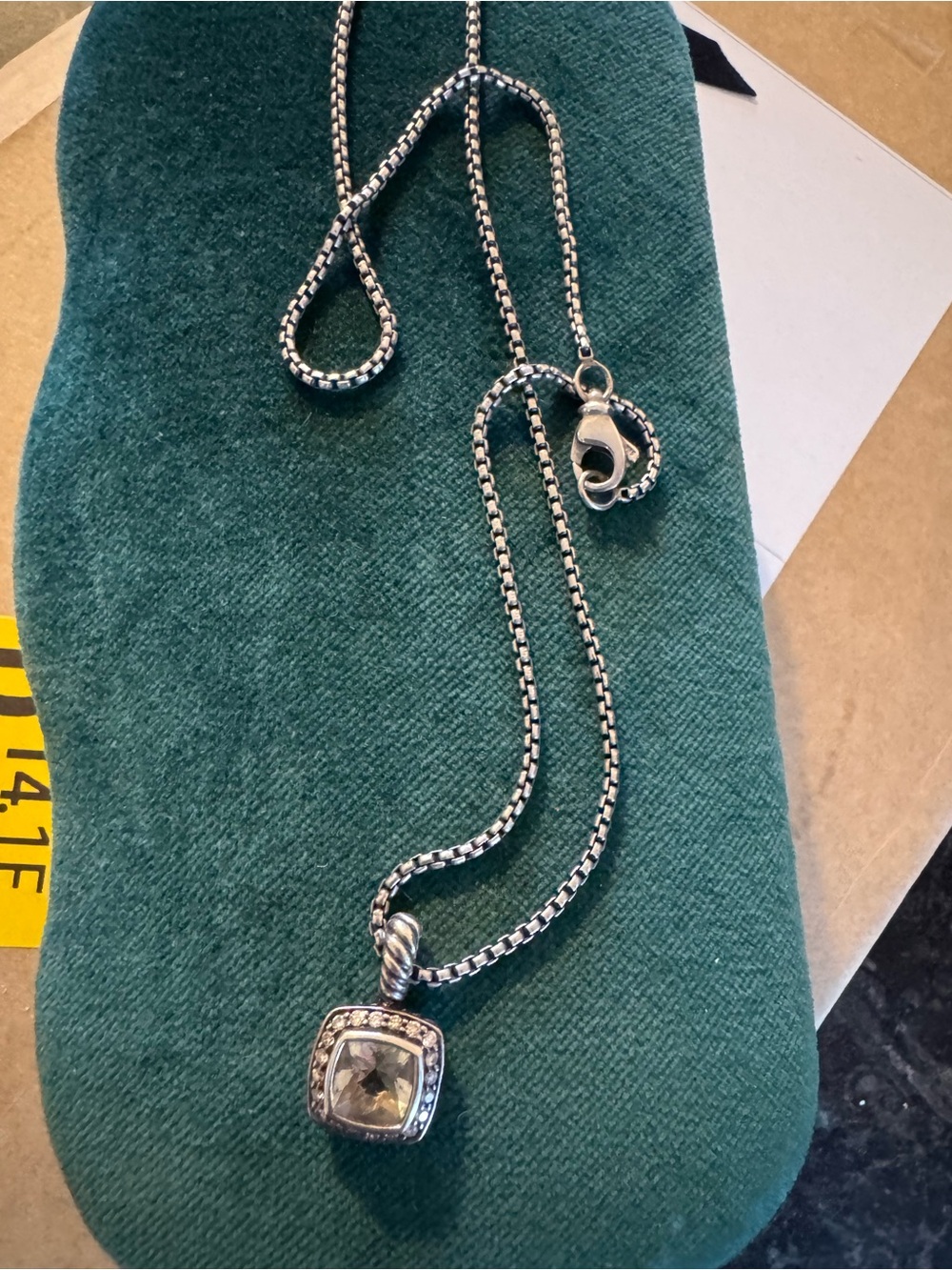 David Yurman Sterling Ring and necklace with diamonds - Picture 10 of 17